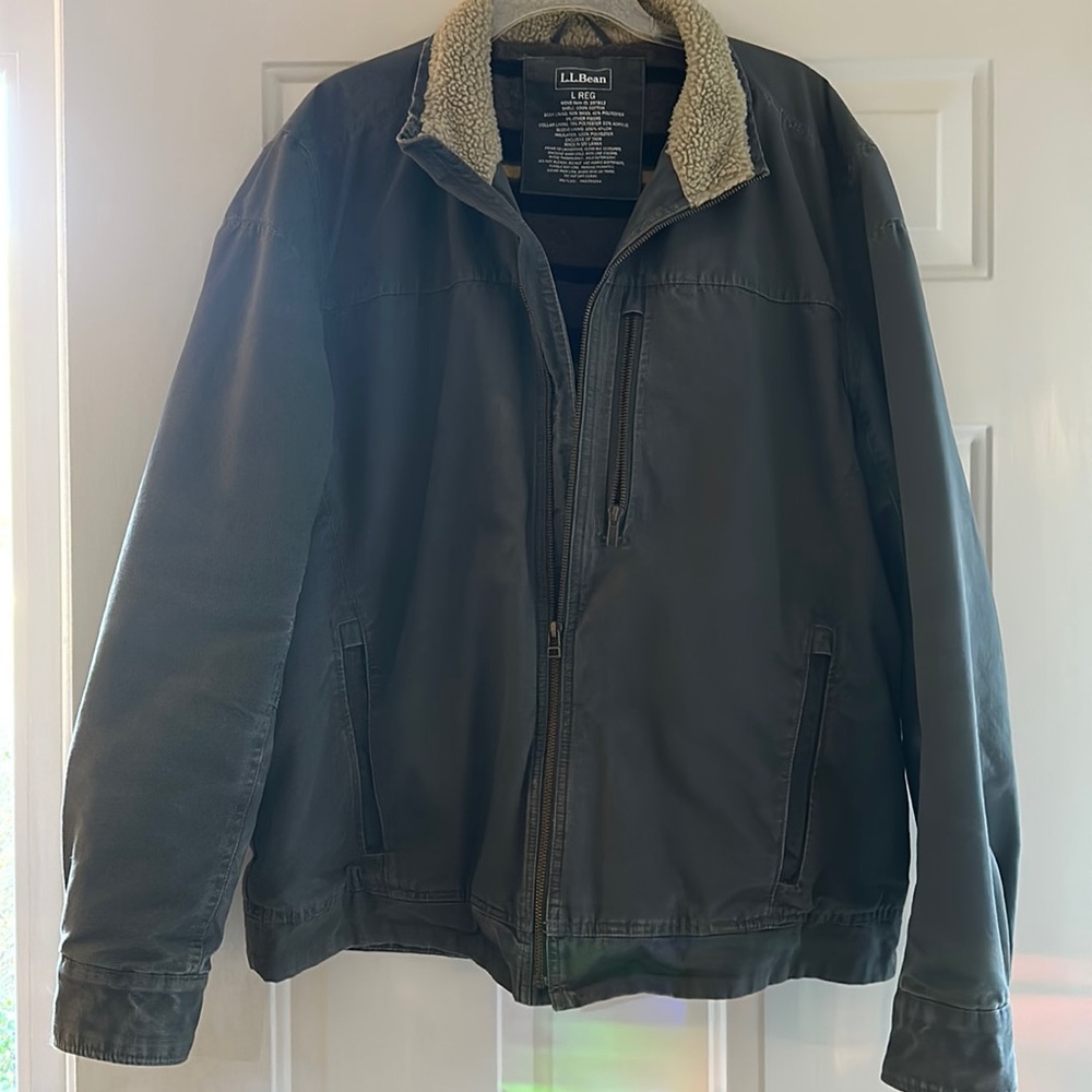 LL Bean Coat Pine Ridge Insulated Field Jacket Wool Blanket Lined Mens L 297812